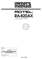 Rotel-RA-820AX - Owners manual
